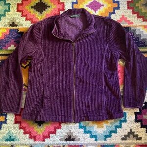 Woolrich Wide Wale Corduroy Rich Eggplant Purple Zip Up Jacket